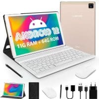 YUMKEM Tableta Android 12, 10 Pulgadas Tablet, IPS HD 1280P, 11GB RAM 64GB
