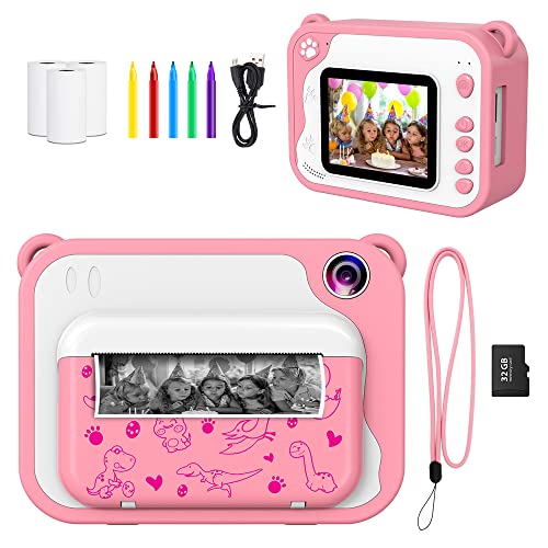 Ushining – Cámara de fotos de impresión instantánea para niños, cámara